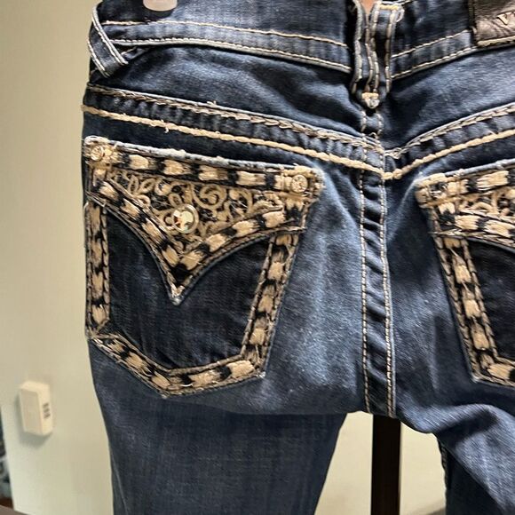 EUC Vigoss Women's Blue Distressed Jeans 26 x 32 New York Straight #JTA006 - Picture 9 of 10